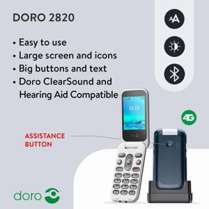 Doro 2820 4G Unlocked Senior Mobile Phone – Easy-to-Use