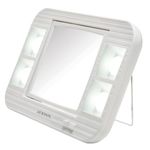 Jerdon J1015 LED Lighted Makeup Mirror with 5X Magnification, White Finish, 34.4 Ounce
