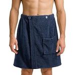 JEMIDI Towel Body Wrap For Men - One Size Fits All - 100% Cotton Towelling Men's Sarong Kilt with Pocket - For Shower Bath Gym Sauna