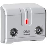 One For All Signal Booster/Splitter for TV - 2 Outputs (14x amplified) - Plug and Play - For interference free reception - Full HD compatible - white - SV9602