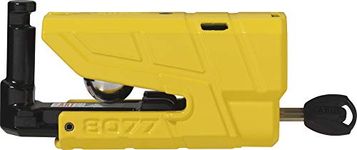 ABUS Brake disc lock GRANIT Detecto XPlus 8077 - Motorcycle lock with alarm and XPlus cylinder - ABUS security level 18 - Yellow