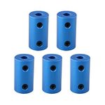 Jopto 5Pcs Shaft Couplings 5mm to 5mm Shaft Rigid Coupling Stepper Motor Wheel Coupler Connector Aluminum Alloy Casing Compatible with Creality CR-10 CR-10S S4 S5 Makerbot RepRap Prusa i3 3D Printer