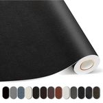 Kangshoon Leather Repair Patches, 17X79 Inch Self-Adhesive Leather Repair Tape, Stretch Vinyl Repair Kit for Couch Furniture Sofas Car Seats (Black, 17X79 Inch)