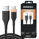 Duracell Usb-A To Type C, 65W Braided Sync&Fast Charging Cable, 3.9 Feet(1.2M), Qc 2.0/3.0 Ultra Fast Charging, For Samsung, Mi, Realme, Oppo, One Plus, Seamless Data Transmission, Series 1,Black