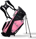 Frogger Function Hybrid Golf Bag for Men and Women with Stand, Pink/Aqua - Ultra Lightweight Golf Bag with 7 Spacious Pockets, 2 Integrated Latch-it Receivers and Ergonomic Dual Shoulder Straps