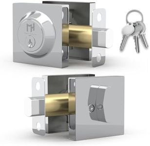 MEGA HANDLES - ROBELL Deadbolt I Entry Deadbolt Lock - Heavy Duty Square Locking Deadbolt for Left or Right-Handed Doors - Interior/Exterior - Polished Chrome