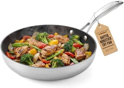 SCANPAN HaptIQ Nonstick Frying Pan, 20 CM, Professional 5-Ply Stainless Steel & Aluminum Pan – Stratanium+ Nonstick Coating – Durable Cookware Ideal for Frying, Searing, Sautéing, & Browning Foods