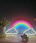 Rainbow Neon Lights Signs Festival Neon Signs for Wall Art Decor Light for Bedroom Home Decoration, Lounge Office Wedding Christmas Valentine's Day Party Operated by USB