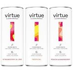 Virtue Clean Energy Mixed Pack - 12 x Yerba Mate Natural Energy Drinks - Sugar Free, Zero Calories, Vegan (12 x 250ml) [Strawberry & Lime, Tropical, Peach & Raspberry]