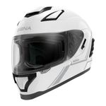 Sena Stryker Full Face Smart Helmet with Integrated Mesh and Bluetooth Communications, LED Taillight, and SOUND by Harman Kardon (Gloss White, M)