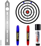 Axe Throwing Target Template Stainless Steel Target Template Stencil Comes with 3 Markers Axe Throwing Target Board Stencil Axe Throwing Set for Drawing Target Template, 20 x 2 Inches (Simple)