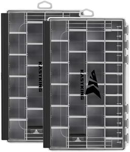 KastKing HyperSeal Waterproof Tackle Box, 3600 and 3700 Tackle Trays, Fishing Tackle Box Organizer with Removable Dividers, Lure Box and Terminal Tackle Storage,Black