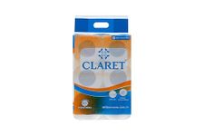 Claret Toilet Roll 6 in 1 NEW 200 Pull 2 Ply/Daily Bathroom use/Daily Use/High Absorbency/Suitable for all skin types/hygiene and personal Standards Toilet Tissue Rolls (Total 9600 SHEETS) (4)