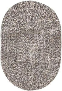 Super Area Rugs Rustic Farmhouse Living Indoor/Outdoor Reversible Braided Rug - Made in USA - Gray Mix 2' X 3' Oval