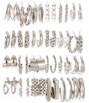 Shining Diva Fashion 24 Pairs Combo Set Latest Stylish Hoop Earrings for Women and Girls (15617er)