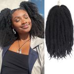 Kachanaa 14 Inch Marley Twist Hair for Braiding 8 Packs kinky Braiding Hair Extensions for Cuban Twsits Hair Extensions Synthetic Senagalese Twist Crochet Hair /1B#