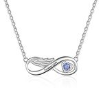 Personalised infinity necklace 925 silver with birthstone name engraved necklace for women personalised pendant for mum