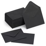 Keketer 100 Pack 4 x 2.75" Mini Envelopes 120GSM Black Gift Card Envelopes Bulk Small Paper Gift Card Sleeves Greeting Card Business Card Tiny Envelope Pockets for Card & Invitation, ME-01