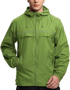 V VALANCH Mens Rain Jacket Waterproof Lightweight Windbreaker with Hood Outdoor Raincoat for Hiking Running Travel