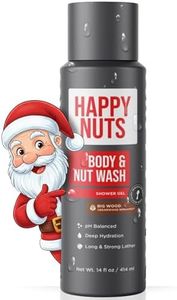 HAPPY NUTS Big Wood Body and Nut Wash - Moisturizing Men's Shower Gel, Bodywash with Deep Cleanse for Sensitive Skin - Men's Body Soap
