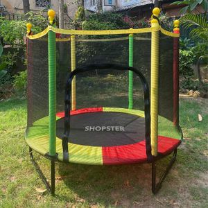 Shopster 55 inch/4.5 Feet Trampoline with Safety Net for Kids Indoor U Shaped Legs, Jumping for Adults Big Size, Trampoline for Kids Indoor Small