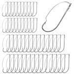 50 PCS Worm Hooks Fishing Hook Multi-Size Carbon Steel Wacky Rig Hooks Wacky Worm Hooks for Fishing Wacky Rig Hooks Weedless Fishing Hooks Wide Margin Worm Hook Anti-Hanging Wacky Hooks in Plastic Box