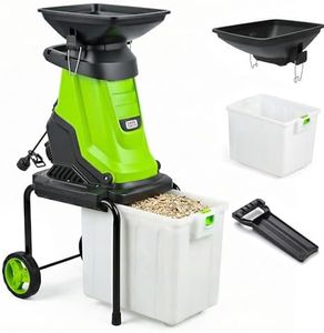SWIPESMITH Wood Chipper, 15 Amp 1.8 Inch Leaf Mulcher with 50L Collection Bag, 4000RPM Electric Wood Chipper & Shredder for Easy Clean up Ideal for Yard Waste Leaf and Branches