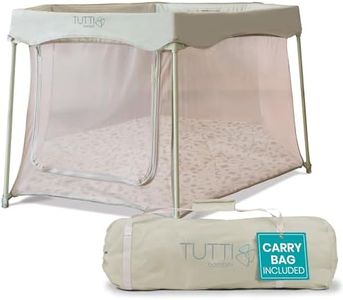 Tutti Bambini Baby Playpen - Foldable Playpen for Baby and Toddlers with Mesh Walls, Zip Door, Floor Mat & Travel Bag, 135 x 135 x 75 cm (Leaf) - New 2025 Version