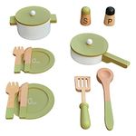 Teamson Kids Kitchen Utensils 14 Dinette Accessories Child Boy Girl Green TK-W00009