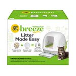 Purina Tidy Cats Hooded Litter Box System, Breeze Hooded System Starter Kit Litter Box, Litter Pellets & Pads