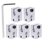 Aluminum Heat Block for 3D Printer Sensor, Head Hot End Volcano Heating Block for E3D V6 (5-Pack)
