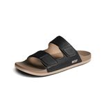 Reef Men Cushion Tradewind Slides Black/Fossil, Size 11