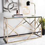 Safavieh Home Namiko Glam Tempered Glass and Brass Console Table