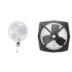 Bajaj Esteem 400 mm Wall Fan (White) Bahar Fresh 225 mm Air Fan (Mettalic Grey)