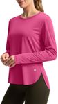 Women's Sun Shirts UPF 50+ Long Sleeve UV Protection Shirt Lightweight Quick Dry Workout Hiking Tops for Women(Granita Pink,M)