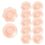 flintronic Nipple Cover, 6 Pairs Silicone Reusable Invisible Nipple Pasties, Self Adhesive Breathable Soft Breast Pasties, Flower and Round Shape Nipple Breast Covers for Women Ladies Party Dress