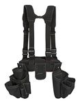 Dickies 4-Piece Carpenter's Rig, Padded Tool Belt Suspenders, Cooling Mesh, Tool Belt, Steel Buckle, Black