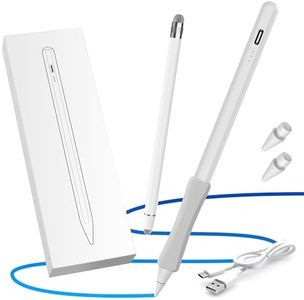 Stylus Pen for iPad, Tilt Drawing & Palm Rejection Stylus Pencil Compatible with Apple iPad 6/7/8/9/10, iPad Mini 5/6, iPad Air 3/4/5, iPad Pro 11''/12.9'', M4/M5, with Pencil Grip & Replacement Tips