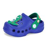 LACOFIA Toddler Boys Girls Garden Clogs Shoes Non-Slip Beach/Pool Slides Kids Summer Slippers Blue 6/6.5