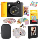 Kodak Smile+ 2-in-1 Digital Instant Print Camera & Photo Printer Gift Bundle + Case + Zink 2x3 Sticky Back Photo Paper 20pk + Album + Sticker Sets + Sticker Frames + Hanging Frames + Markers - Black