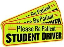 Signs Authority 3 Pcs Student Driver Car Magnet Reflective |10" New Driver Magnet for Car - Student Driver Magnet for Car - Student Driver Sticker | Magnetic Student Driver Signs for Car (Set of 3)