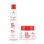 Schwarzkopf Professional New Bonacure Clean Repair Rescue Shampoo (250 ml) with Arginine + Hair Mask treatment 200ml | COMBO for Damaged and chemically treated hair