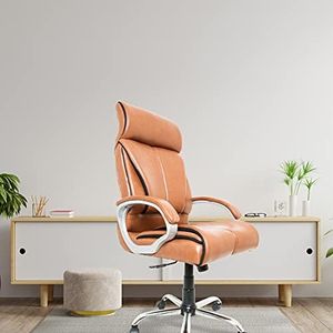 CELLBELL C54 Ergonomic High Back Boss Chair Leather Office Chair/Director Chair/Leatherette Executive Revolving Chair [Orange]