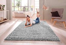 SHAGGY RUG 30MM / 3cm Modern Rugs Living Room Extra Large Small Medium Rectangular Size Soft Touch Thick Pile Living Room Area Rugs Non Shedding (Silver Light Grey, 80cm x 150cm (3ft x 5ft))