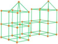 VEVOR Fort Building Kit for Kids, 140PCS Glow in The Dark STEM Building Toys, Educational Gift for 4 5 6 7 8+ Year Old Boys & Girls Indoor Outdoor Kids Fort Building Kit with 96 Rods and 44 Balls