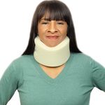 Sago Health Care - Neck Brace Neck Pain Relief Cervical Collar Neck Support Cervical Stenosis Soft Foam Adjustable Unisex One Size Fits All 1" thick foam - Made in Canada