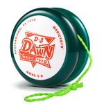 Plastic Yoyo for Kids D3 Dawn, Professional Responsive Yoyo for Beginner, 2A Looping Yoyo to Play Basic Looping Yoyo+ Extra 6 Yoyo Strings + Pouch + Yoyo Glove + 2 Spacers (Green White)