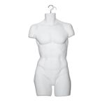 Generic Male Hanging Body Mannequin Form Torso Display Bust (1, Male White Matt Full Body), ‎‎‎MS-ManM-424