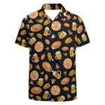 Prokelin Men's Hawaiian Shirt Button Down Beach Shirts Tropical Holiday Shirts, Food01, Large