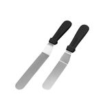 dinghaole Icing Spatula, 2 Professional Stainless Steel Cake Palette Knives with 15cm and 20cm Stainless Steel Blades with Durable PP Plastic Handles for Cake Decorating, Pastry and Baking